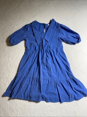 Zara Cornflower Blue Tiered A-Line Kids Dress